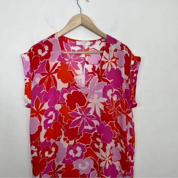 Seafolly Sundancer Pink Print Floral Coverup Beach Dress Size Small - Picture 4 of 9